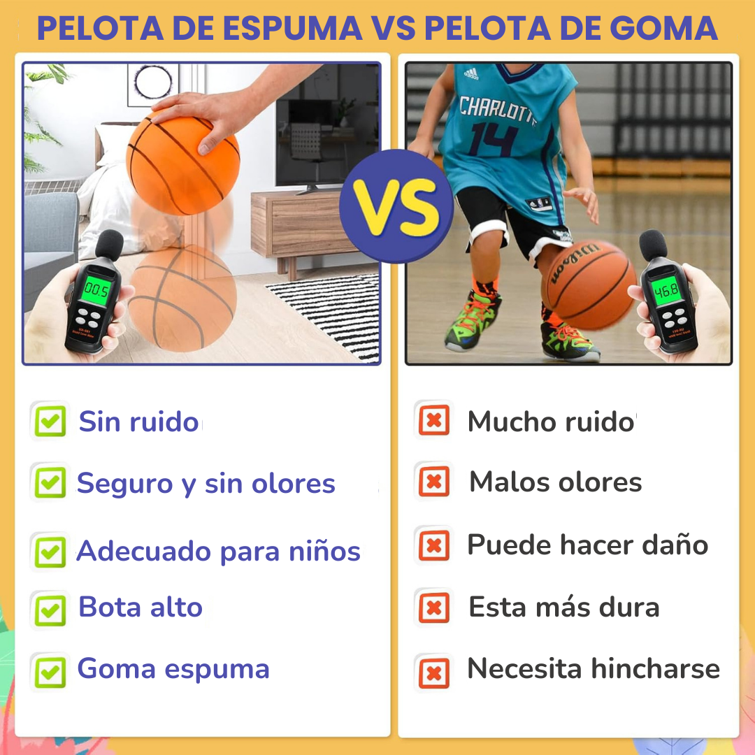 Balón de baloncesto silencioso de espuma para interiores y niños